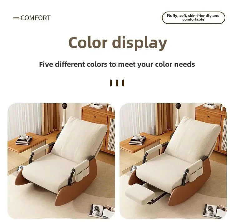 Reclining Lunch Break Folding Lazy Sofa Chair Adults Can Sit Reclining Office Nap Chair Balcony Household Rocking Chair