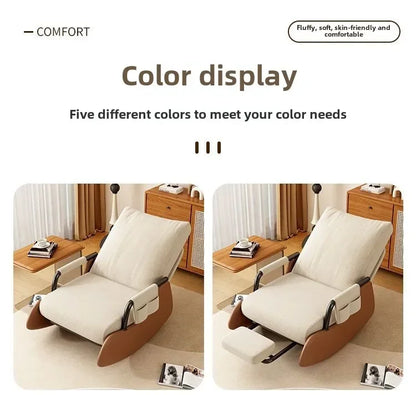 Reclining Lunch Break Folding Lazy Sofa Chair Adults Can Sit Reclining Office Nap Chair Balcony Household Rocking Chair