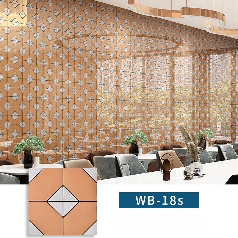 Self-adhesive Metal Mosaic Tiles Aluminum Composite Backsplash Gold Windmill Mosaic Glass Self-adhesive Kitchen Wall Decoration.