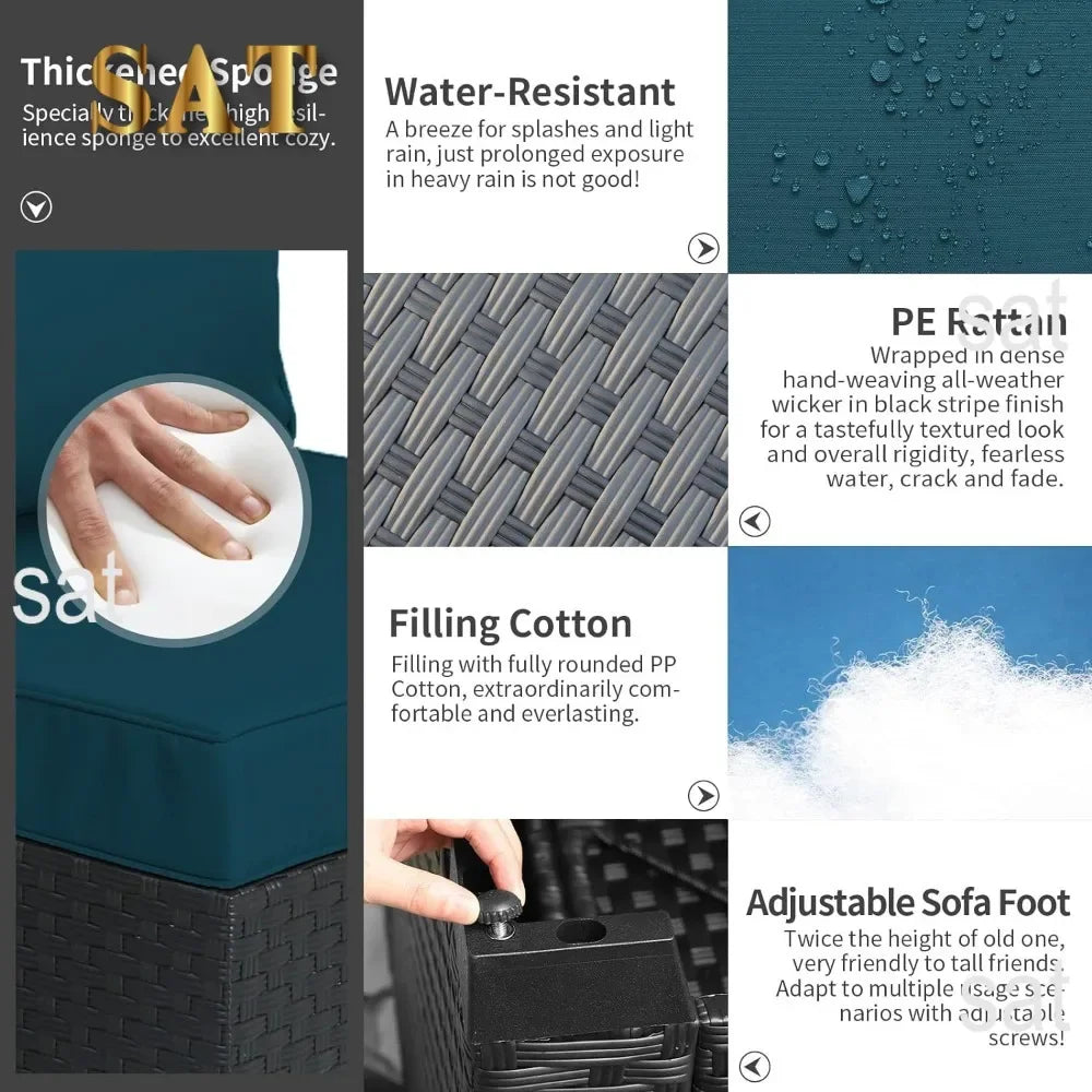 ##For Garden Furniture Set 7 PCS, Garden Fire Pit Table Patio Sets, No-Slip Cushions and Waterproof Covers, Garden Furniture Set