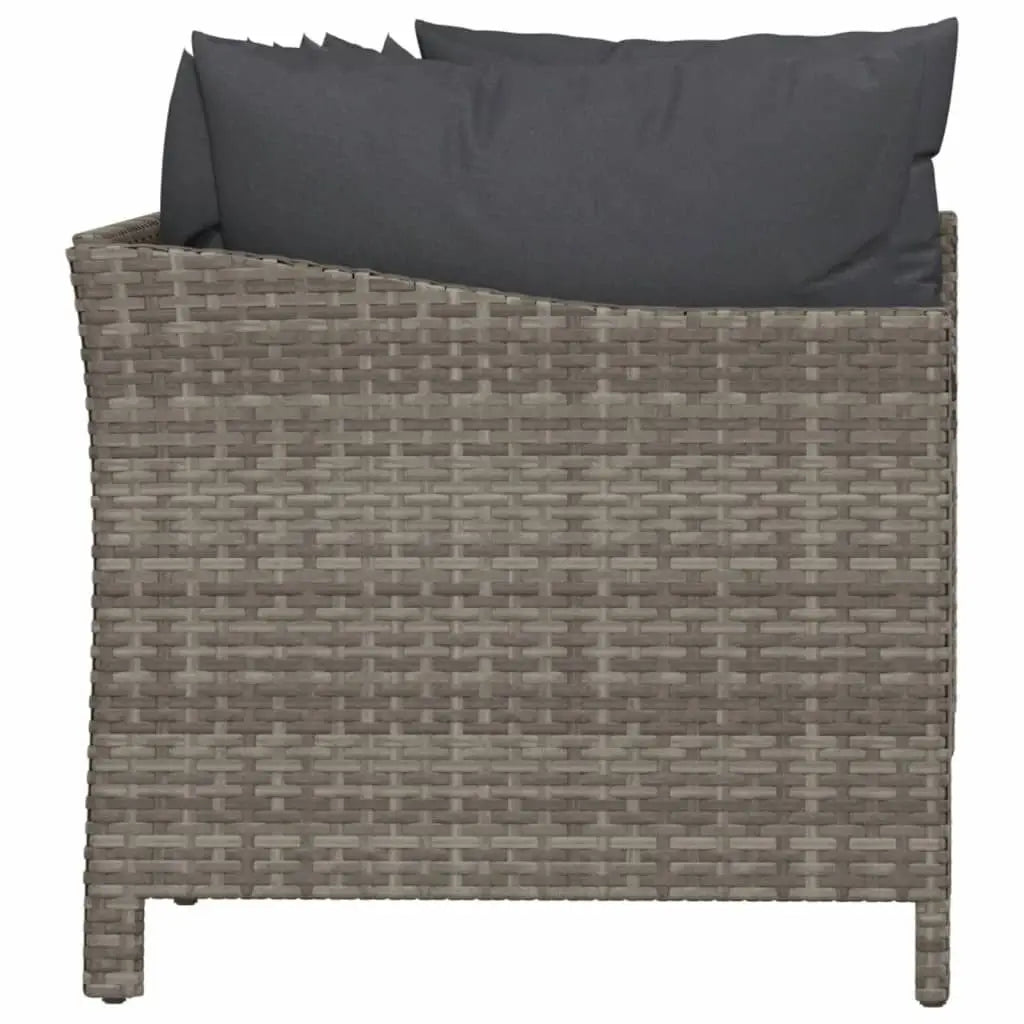 4-Piece Gray Poly Rattan Patio Lounge Set with Cushions Garden Sets