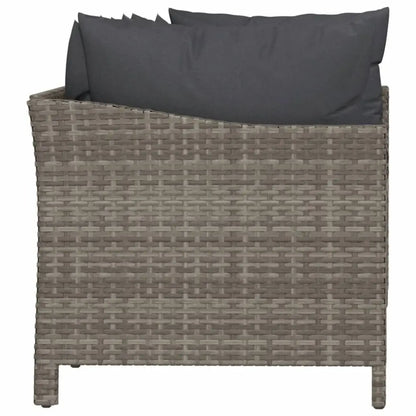 4-Piece Gray Poly Rattan Patio Lounge Set with Cushions Garden Sets