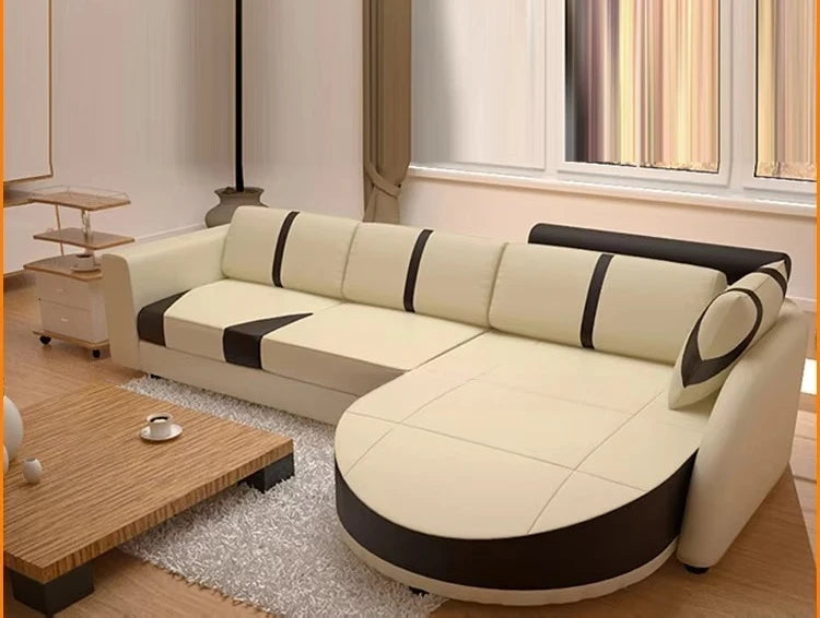Living Room Home L Shape Real Leather Furniture Living Room Sofa Set