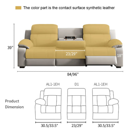 Modern 3 Seater Electric Reclining Sectional Sofa High Quality Leather Living Room Set