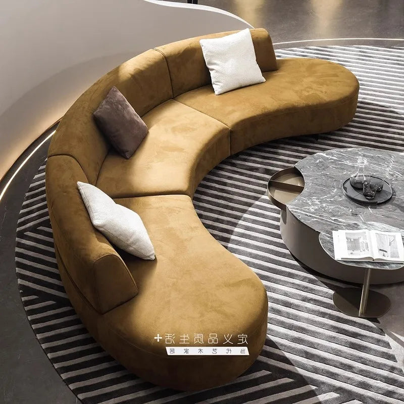 lobby curved sofa light luxury sales office negotiation beauty salon club reception lounge area sofa combination