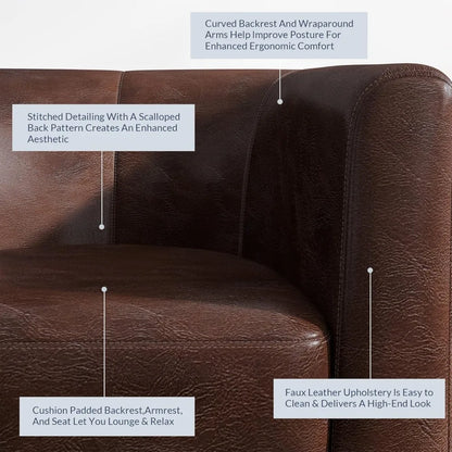 Accent Barrel Chair, Club Tub Sofa Corner Chair with Flared Legs and Cozy Soft Padding for Living Room Bedroom Waiting Room