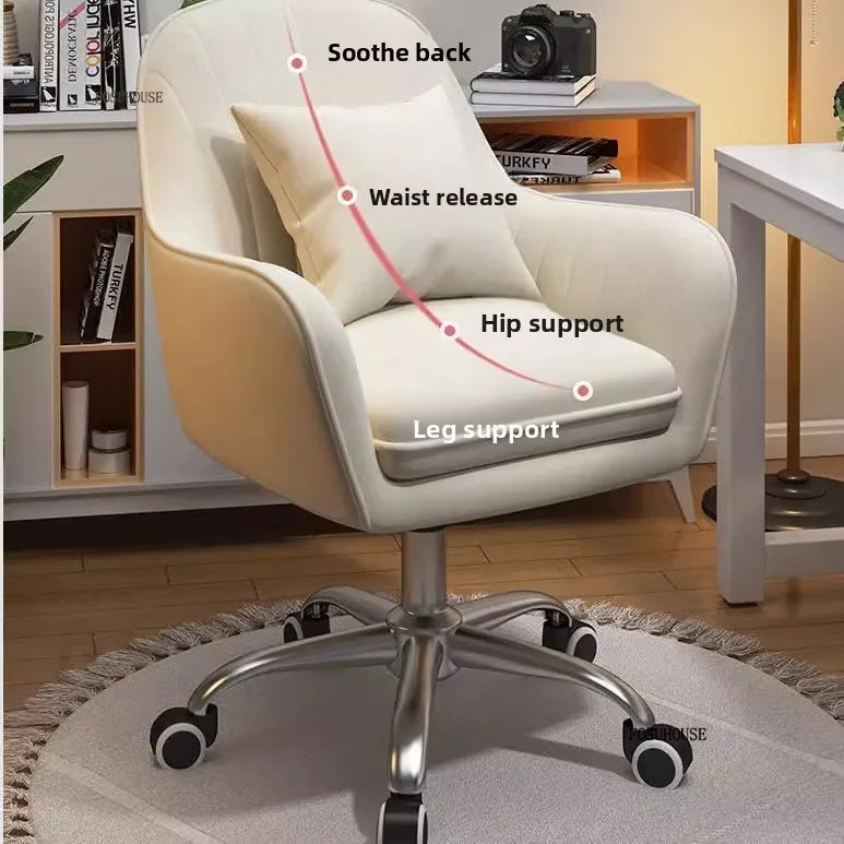 Nordic Style Office Chairs Leisure Home Computer Chairs Student Backrest Lift Chair Single Swivel Armchairs for Office Furniture