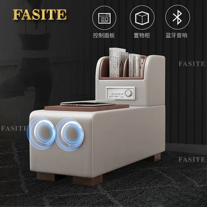 Genuine Leather Sofa With Bluetooth Speaker,USB And Adjustable Headrests - Nordic Italian Couch For Living Room Economically
