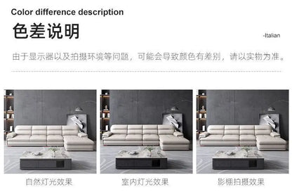 Italian leather sofa modern simple living room left and right concubine small apartment Nordic leather sofa combination