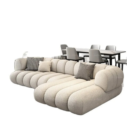 Living room cloud fabric sofa size apartment
