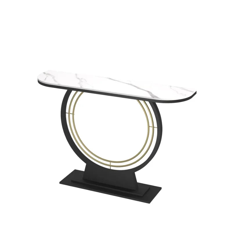 Light luxury entrance table, modern simple narrow case against the wall, aisle corridor decoration, golden end view table, entra
