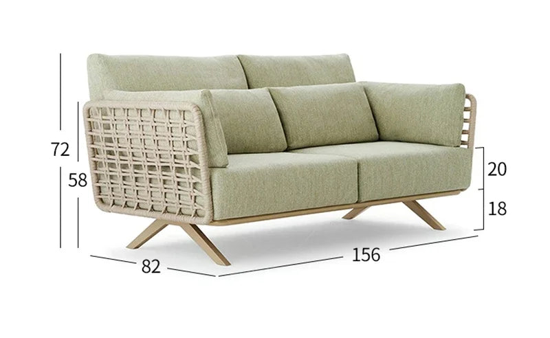 Nordic Designer Outdoor Garden Sofas Villa Leisure Area Lazy Sofa Home Balcony Sofa Chair Combination Luxury Outdoor Furniture L