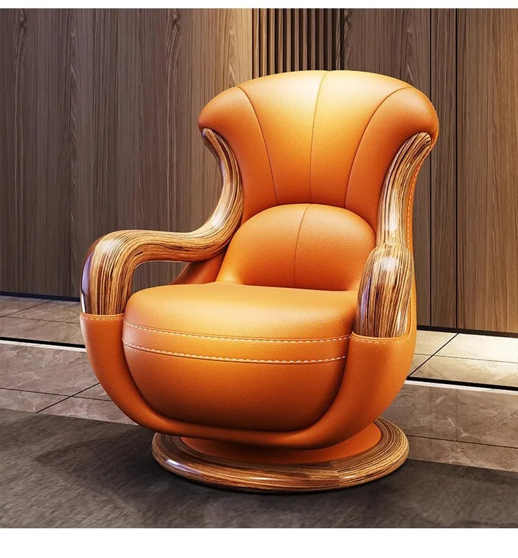 European-style villa, luxury ebony wood, leather art sofa
