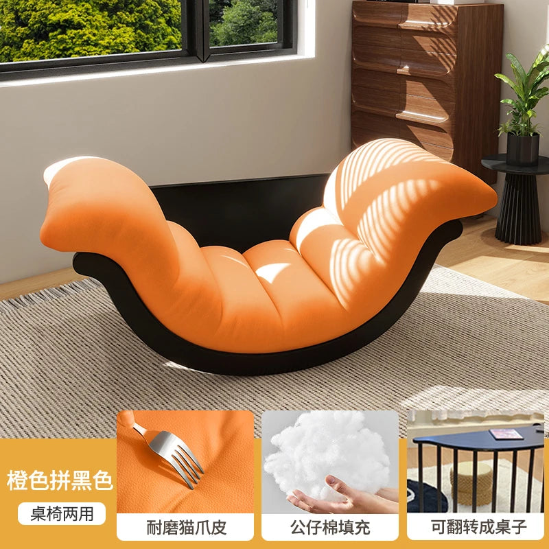 Rocking chair adult 2024 new lazy sofa balcony single sleeping master bedroom recliner leisure banana chair