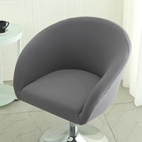 Semi-Circular Chair Cover Elastic Dining Chairs Slipcovers Accent Curved Chairs Dustproof Covers Armchair Seat Case Home Decor