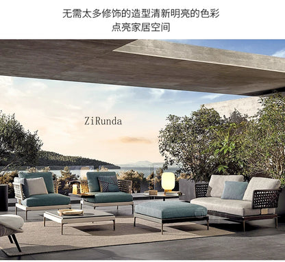 Y  Outdoor Sofa Courtyard Waterproof Vine Weaving Villa Garden Outdoor Leisure Terrace Sofa Vine Weaving Furniture