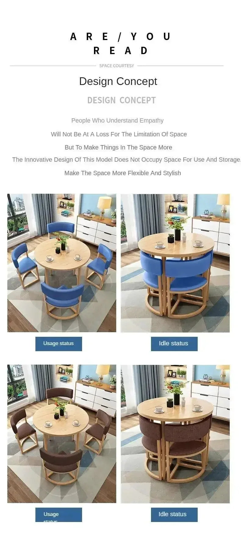 Round Mobile Dining Tables Set Kitchen 4 Chairs Center Wood Table Extendable Luxury Floor Mesa Comedor Home Furniture