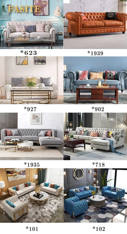 luxury Sofa Set designs couch modern living room Furniture sectionals fabric for chesterfield sofa set modernos e luxuosos
