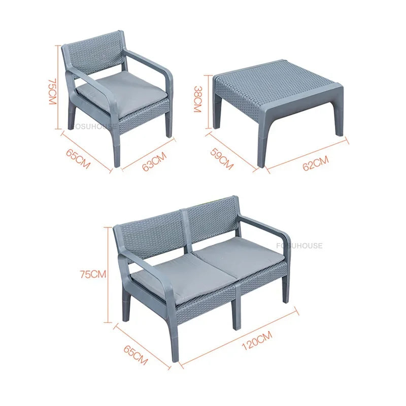 Nordic Household Garden Furniture Sets Villa Terrace Patio Furniture Outdoor Set Home Leisure Lazy Outdoor Table and Chairs Set