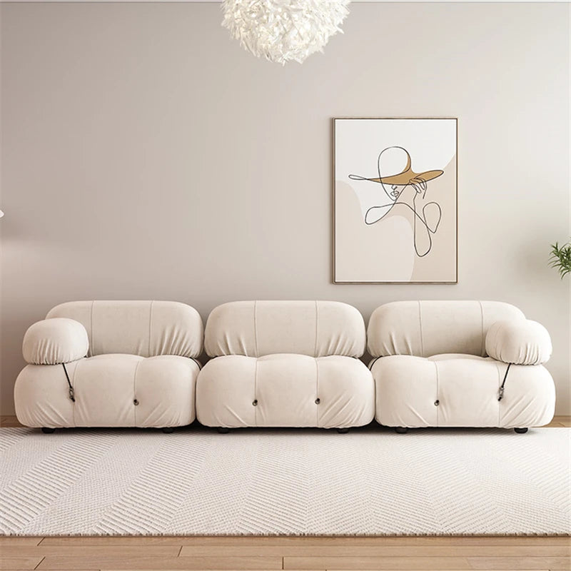 Modern Tufted Fabric Mario Bellini L-Shaped Modular Sectional Sofa （single sofa)