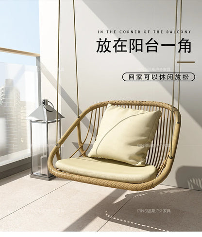 MJY hanging basket rattan chair single double swing sofa indoor cradle ceiling rattan chair