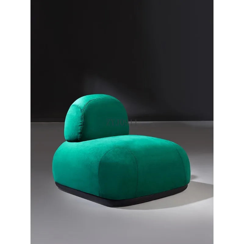 Italian minimalist light luxury suede single sofa chair living room furniture