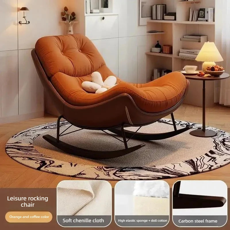 Lazy Sofa Rocking Chair Bedroom Lounge Chair Carefree Adult Living Room Single Balcony Leisure Rocking Chair Recliner Chairs