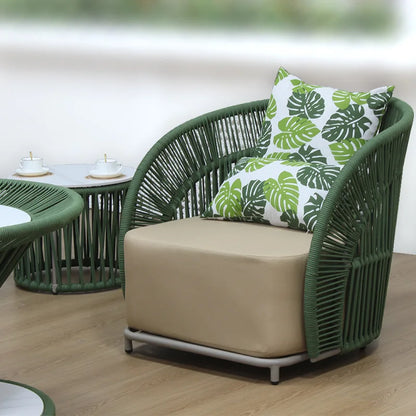 Hot-selling designer waterproof rattan outdoor sofa courtyard villa balcony leisure rope weaving combination single double