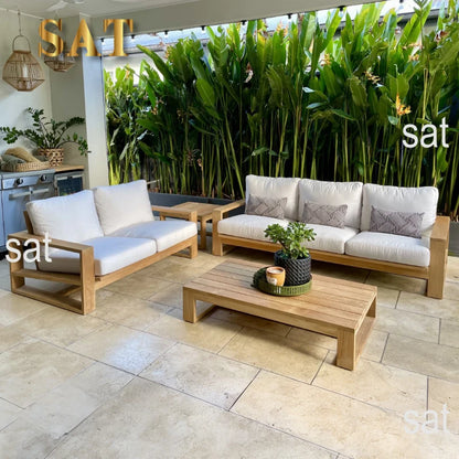 For Outdoor teak sofa set Modern simple weatherproof fabric Waterproof open-air villa courtyard garden furniture