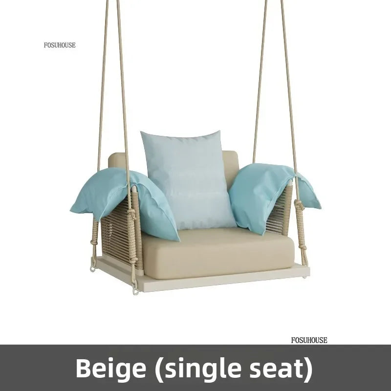Nordic Patio Swings Indoor Balcony Hanging Basket Chair Home Single Double Rope Hanging Basket Hanging Chairs Outdoor Furniture