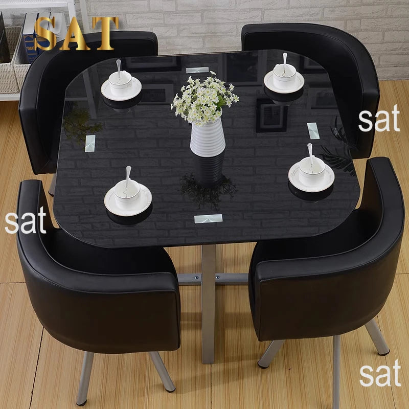 Modern Dining Table and Chair Set Modern Restaurant Home Dining Room Dinning Table Glass Top Round Dining Table Set