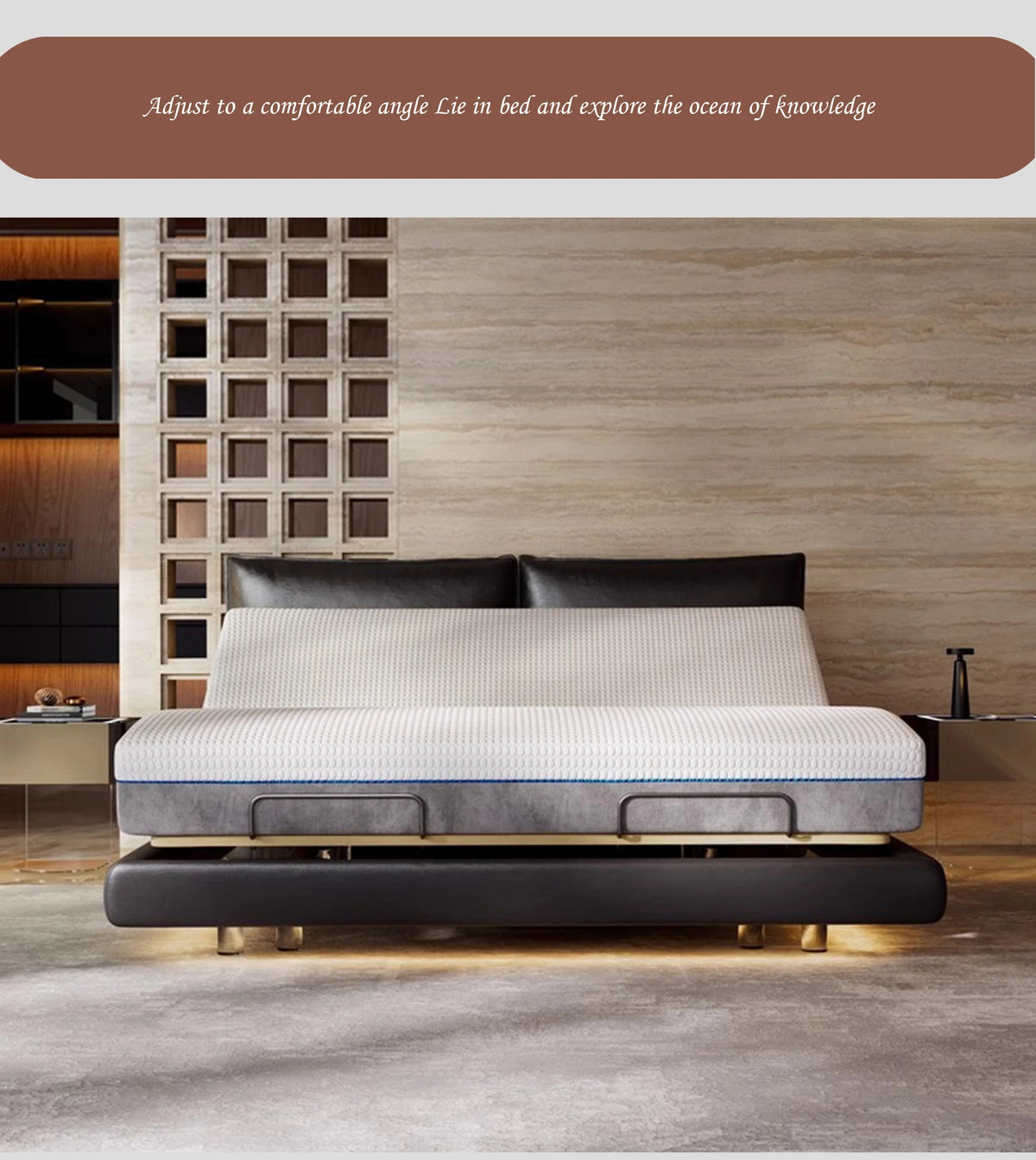 Luxury Adjustable Home Double Bed Separable king Size Soft Bed Wireless Remote Control with Light Smart Bed
