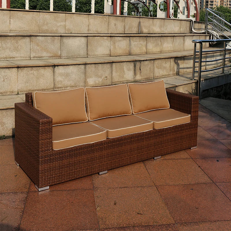 Outdoor Open-air Garden Sofas Hotel Backrest Modern Leisure Garden Sofas Balcony Pe Rattan Furniture Sofá Do Jardim MHHYSF