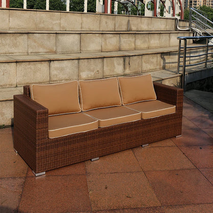Outdoor Open-air Garden Sofas Hotel Backrest Modern Leisure Garden Sofas Balcony Pe Rattan Furniture Sofá Do Jardim MHHYSF