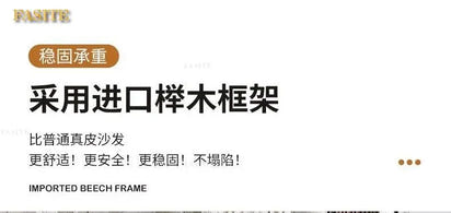 Italian light luxury leather sofa modern high-end straight row villa large flat floor