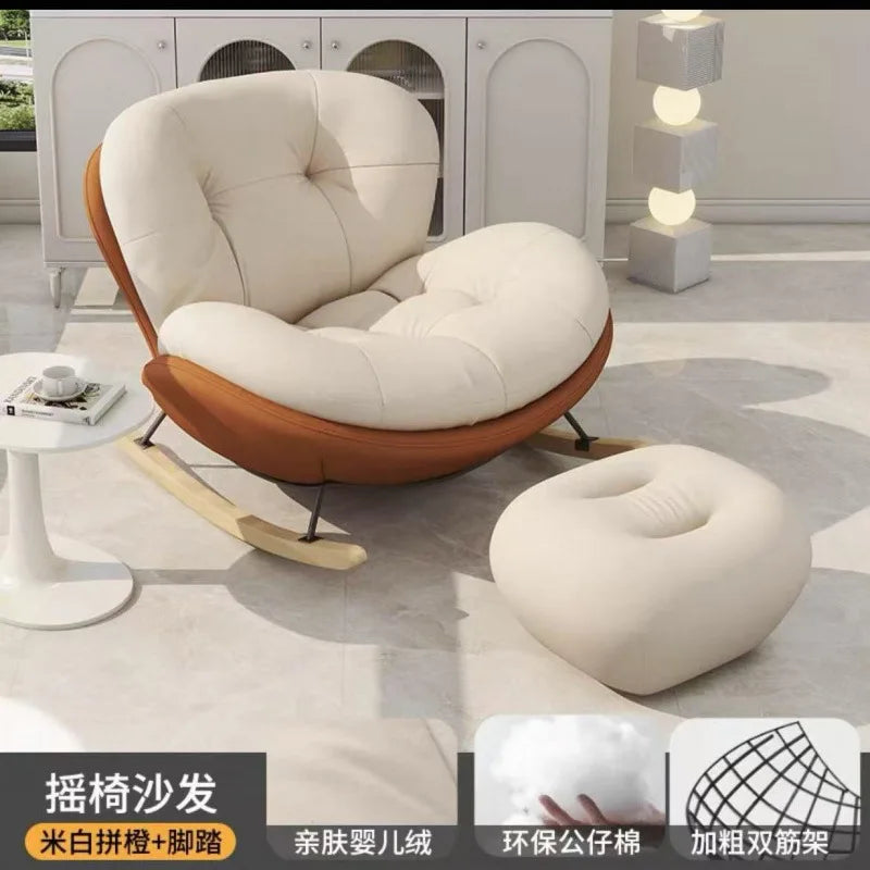 Lazy Snail Sofa Single Rocking Chair Super Soft Penguin Rocking Chair Balcony Living Room Leisure Lounge Chair Household Adult