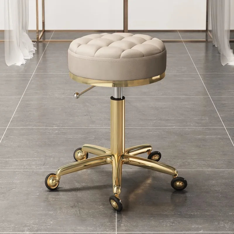 Household beauty stool, metal industrial hair chair with rotating lift pulley, suitable for salons and barber shops