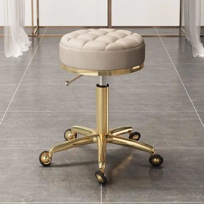 Household beauty stool, metal industrial hair chair with rotating lift pulley, suitable for salons and barber shops