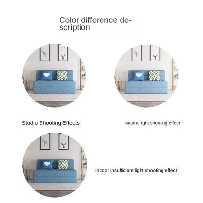 Folding sofa bed dual-purpose small apartment living room bedroom tatami rental house lazy sofa accompanying bed anti-fall pad
