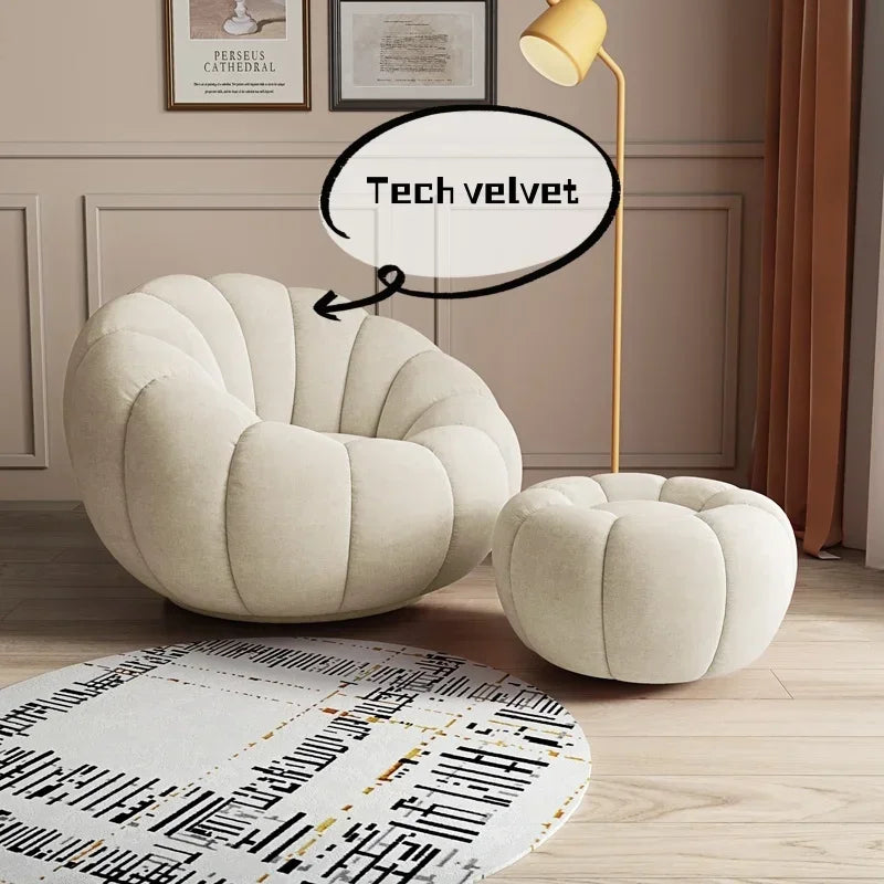Modern Living Room Sofa Lambswool Pumpkin Sofa Chair Creative Home Balcony Swivel Lounge Chair Fitting Room Bedroom Single Sofas