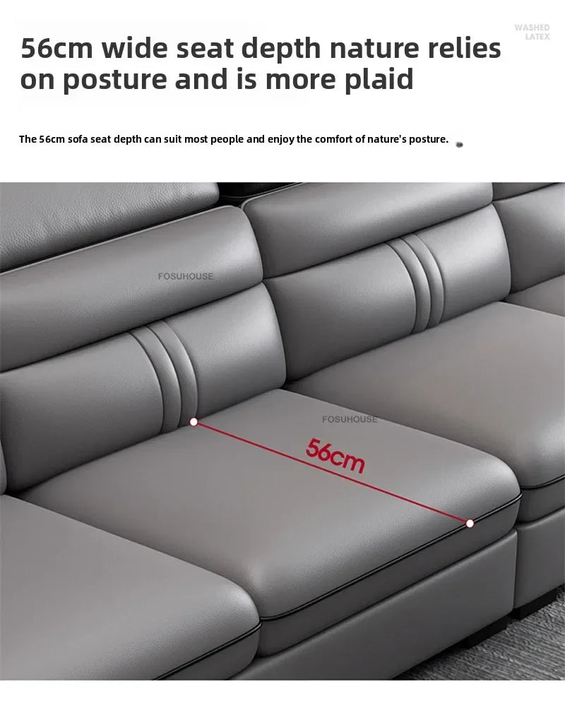 Luxury Leather Living Room Sofas Italian Home Sofa Bed Recliner Modern Designer Ergonomic Back Sofa Living Room Furniture