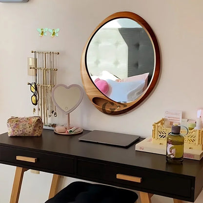 French retro bathroom mirror wall-mounted mirror American dressing table makeup mirror living room background wall decoration