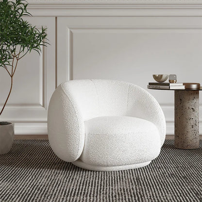 Round Teddy Sofa Lounge Nut Circle Curved Sofa Couch White Modern Sofas