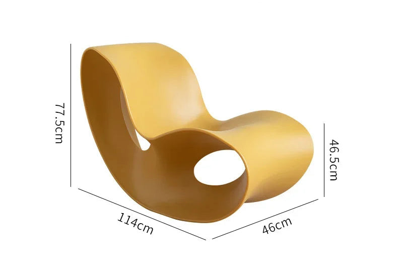 Nordic Chair Living Room Furniture Single Person Sofa Rocking Chairs Plastic Armchair Household Balcony Leisure Lazy Recliner