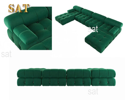 A For ATUNUS Popular Design Corner Modular Sectional Sofa Artistic High Fashion Velvet Fabric U Shape Couch For Hotel