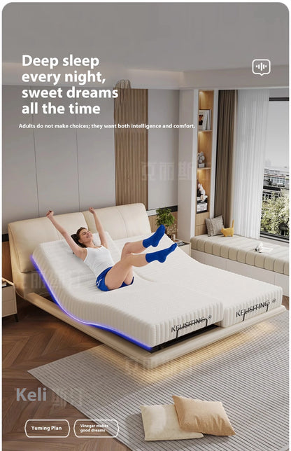 Soft Luxury Modern Double Bed Lift Up Electric Adults Smart Double Bed Queen Mattress Camas De Dormitorio Bedroom Furniture