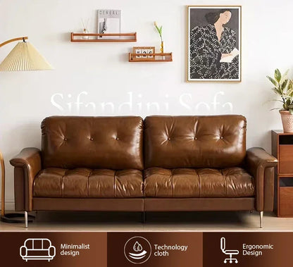 Modern Retro Luxury Living Room Furniture Factory-Price Sectional Sofa Set Single Faux Leather Lounge Chair Corner Sofa Hotels
