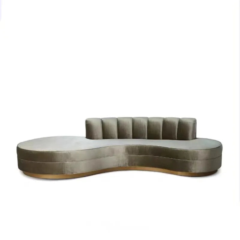 Special-shaped fabric sofa high-end clubhouse fashion curved size fabric sofa