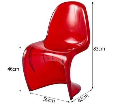Elegant Clear Plastic Chair with Acrylic Backrest for Living Room Dining Stylish S Shaped Transparent Plastic Dining Stool