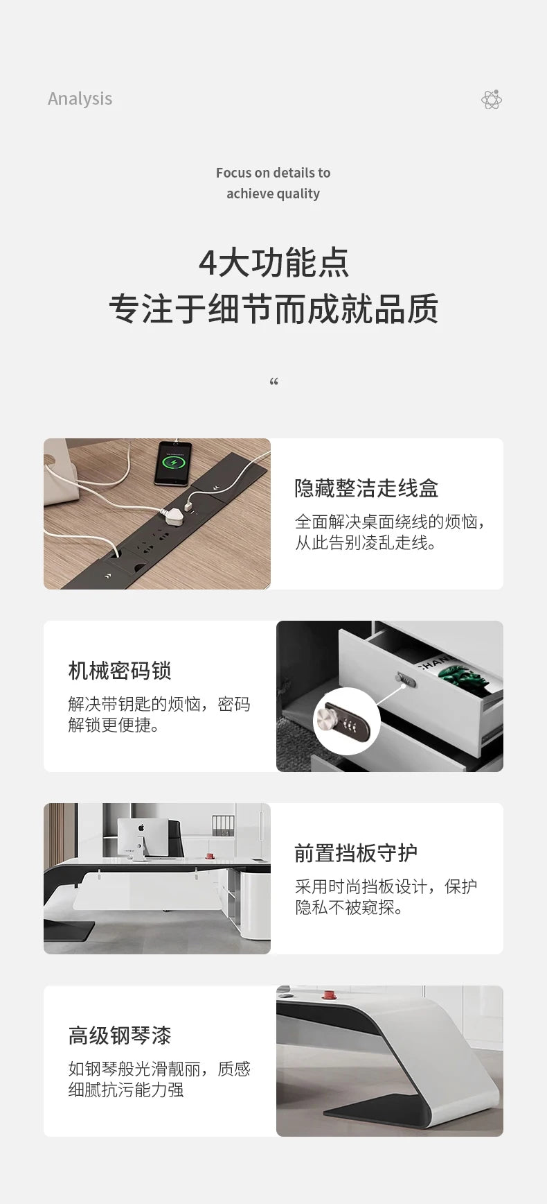 Adjustable Gaming Office Desk Organizers Storage Multifunctional Office Desk Lshaped Folding Escrivaninha Commercial Furniture